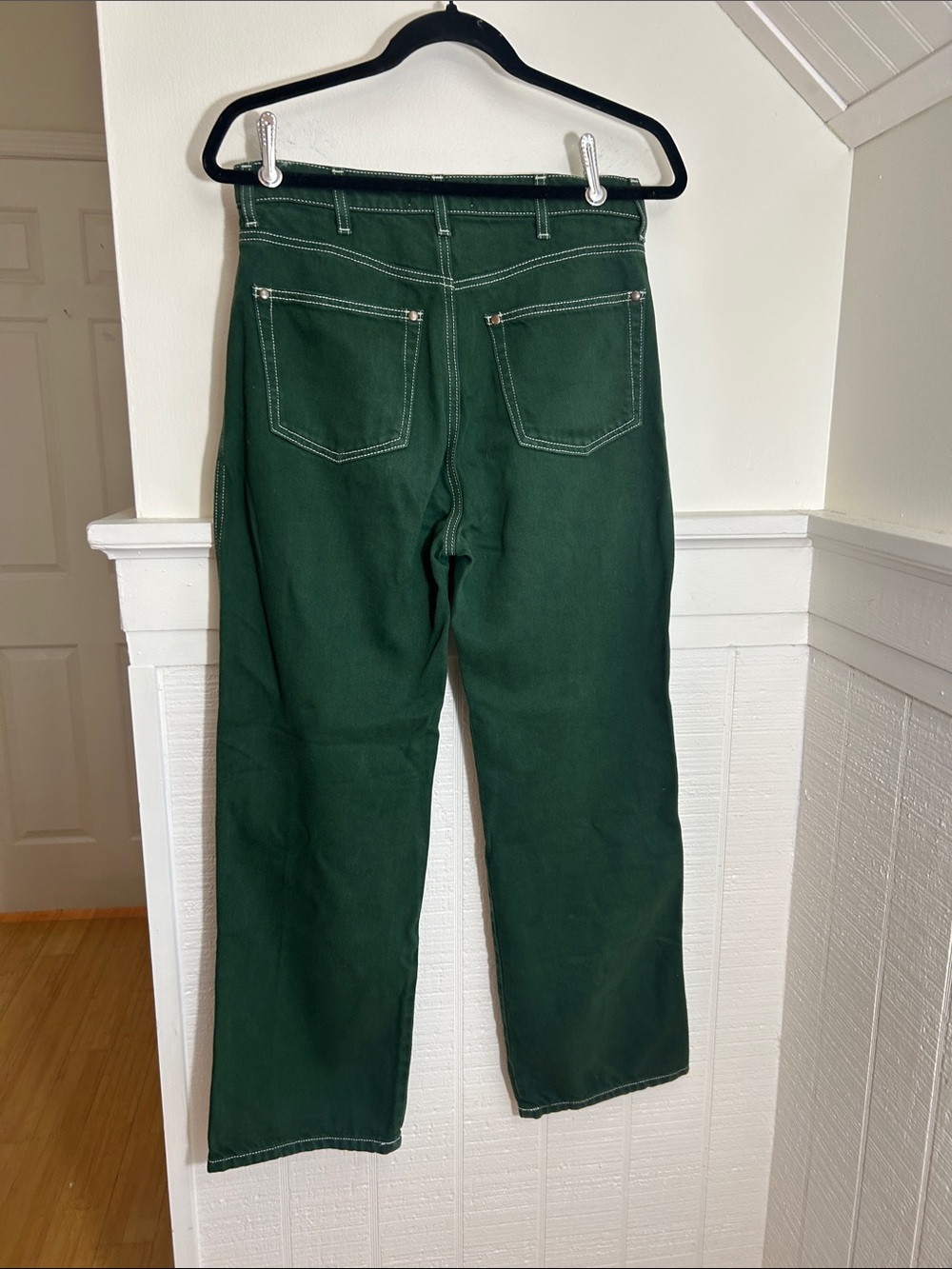 Reformation Jeans Cowboy High Rise Straight Jeans Emerald Green size 28 - Picture 5 of 10